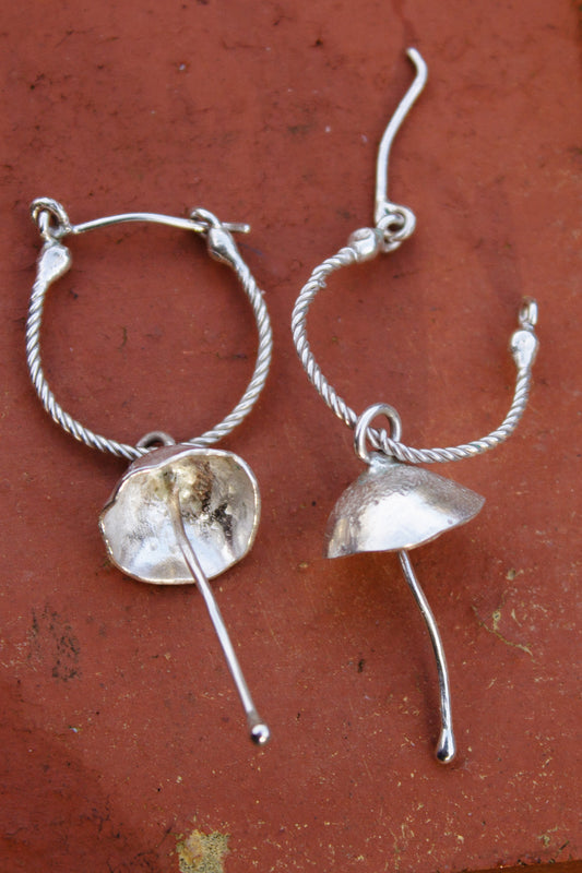 Madarch/Mushroom Hoop Earrings (made to order)