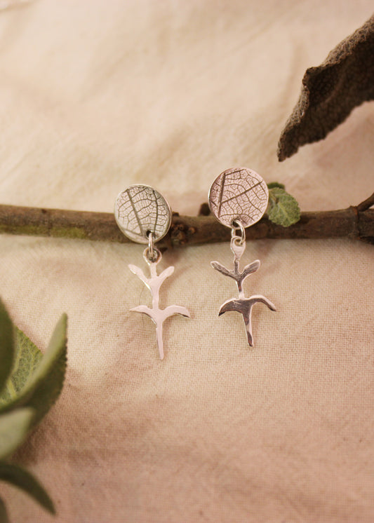 Blodyn Llechi/Slate Flower studs